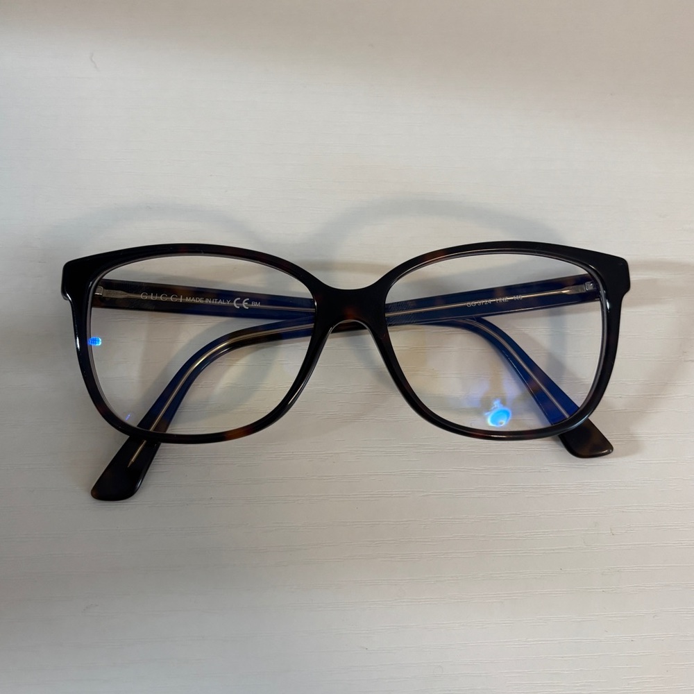 Gucci Blue Light Blocking Glasses Non Prescription Ready to Wear Tortoise Square